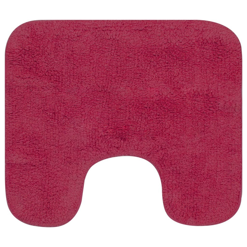 Bathroom Mat Set 3 Pieces Fabric Fuchsia