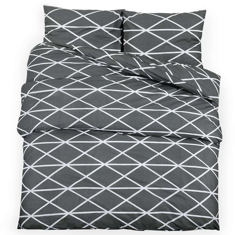 Duvet Cover Set Grey 260x240 cm Cotton