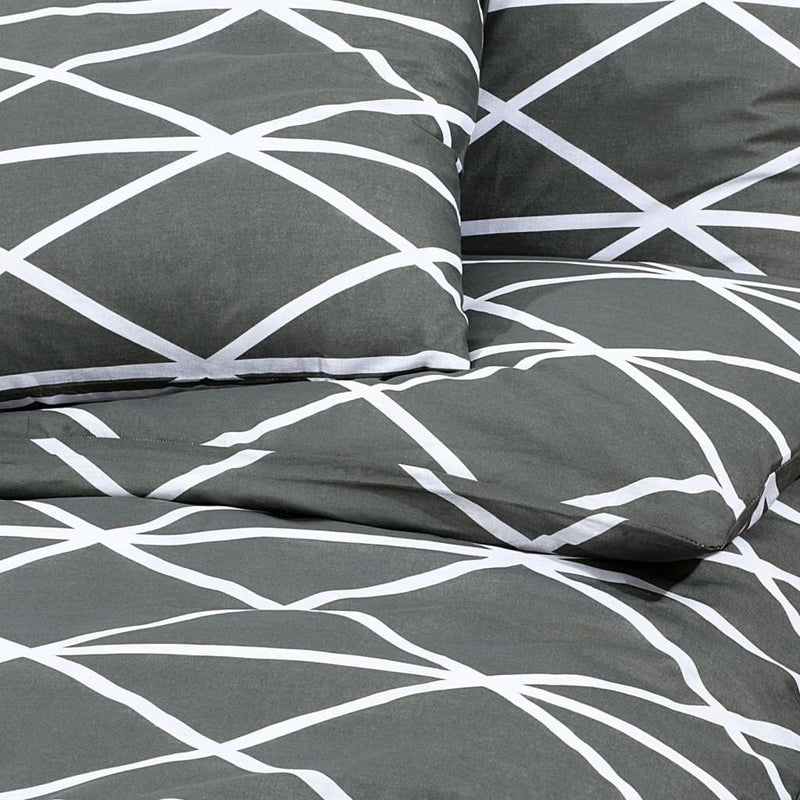 Duvet Cover Set Grey 260x240 cm Cotton