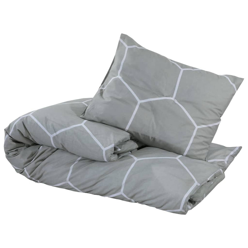 Duvet Cover Set Grey 200x220 cm Cotton