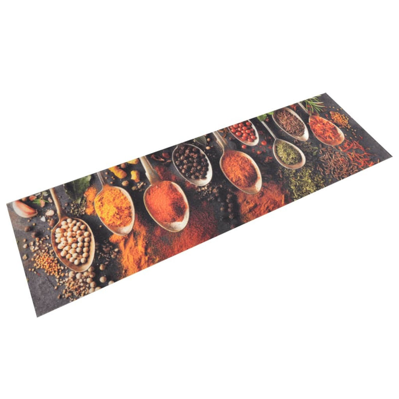 Kitchen Rug Washable Spoon & Spices 45x150 cm Velvet