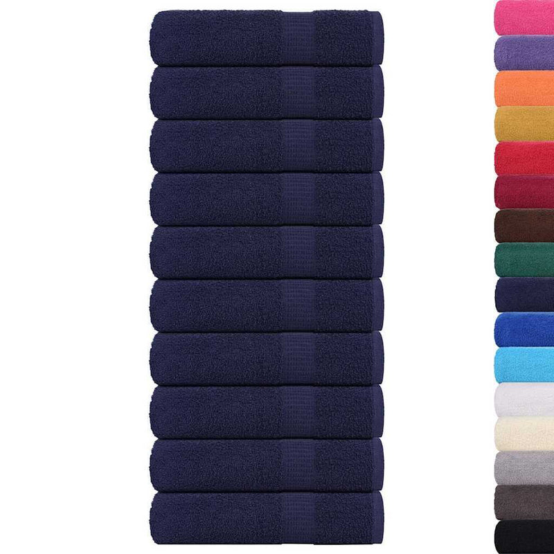 Shower Towels 10 pcs Navy Blue 70x140 cm 360 gsm 100% Cotton