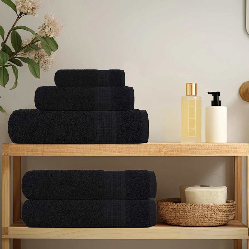 Towels 2 pcs Black 100x200 cm 360 gsm 100% Cotton