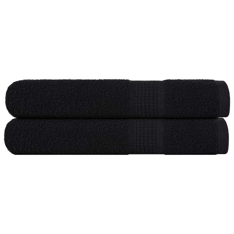 Towels 2 pcs Black 100x200 cm 360 gsm 100% Cotton