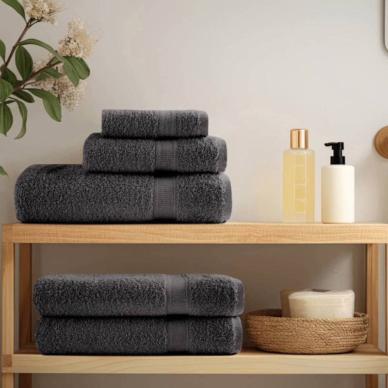 6 Piece Premium Towel Set SOLUND Anthracite 600 gsm