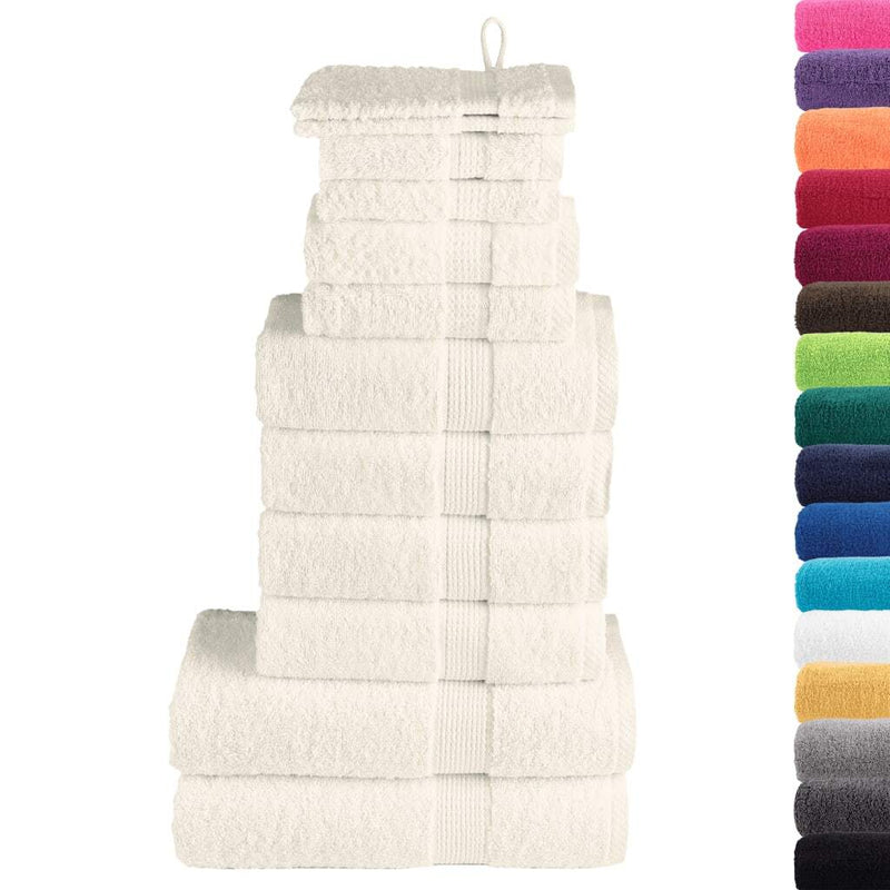 12 Piece Premium Towel Set SOLUND Cream 600 gsm