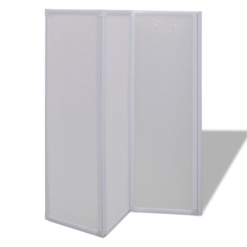 Shower Bath Screen Wall 117 x 120 cm 3 Panels Foldable