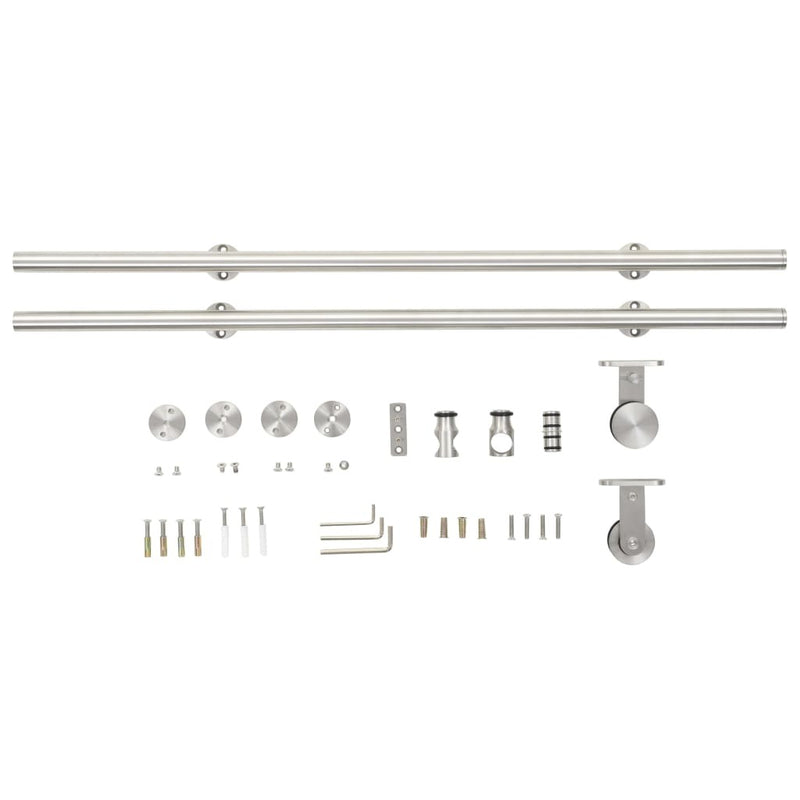 Sliding Door Hardware Kit 183 cm Stainless Steel Silver