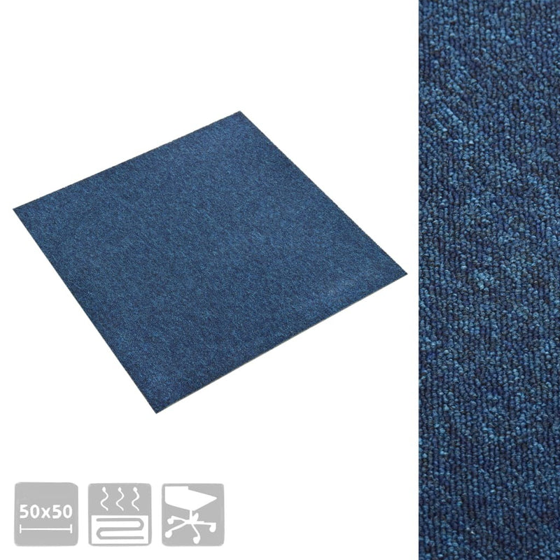 Carpet Floor Tiles 20 pcs 5 m 50x50 cm Dark Blue