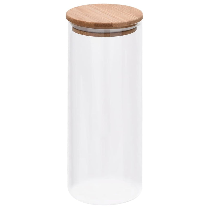 Storage Glass Jars with Bamboo Lid 6 pcs 1000 ml