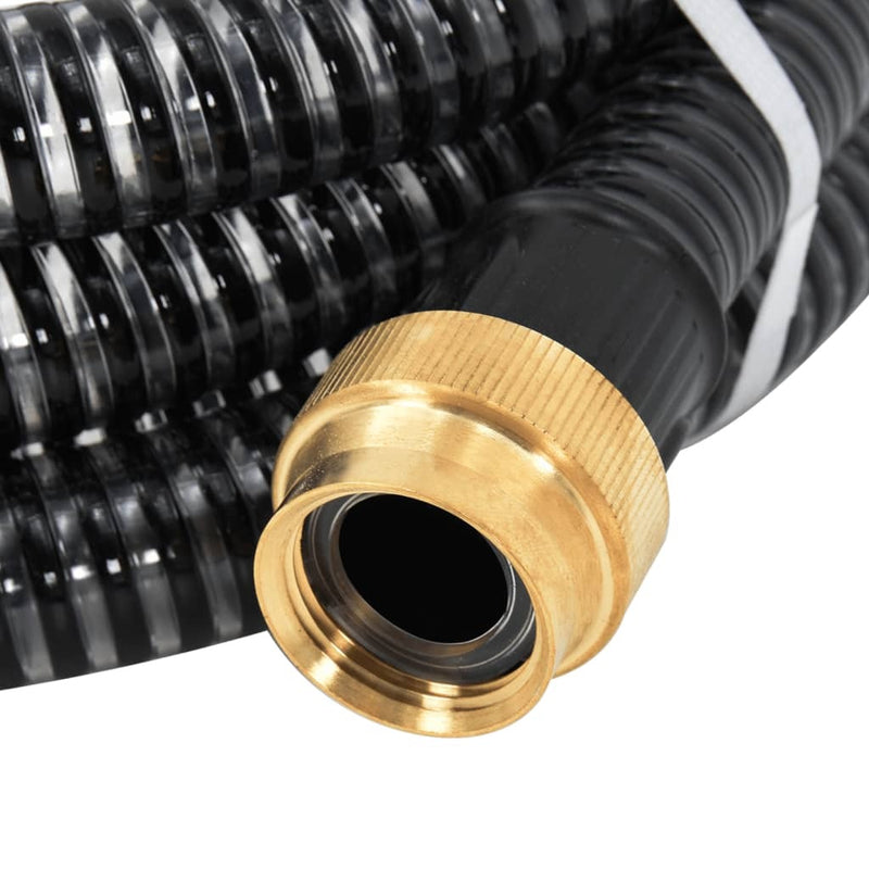 Suction Hose with Brass Connectors Black 1.1" 3 m PVC