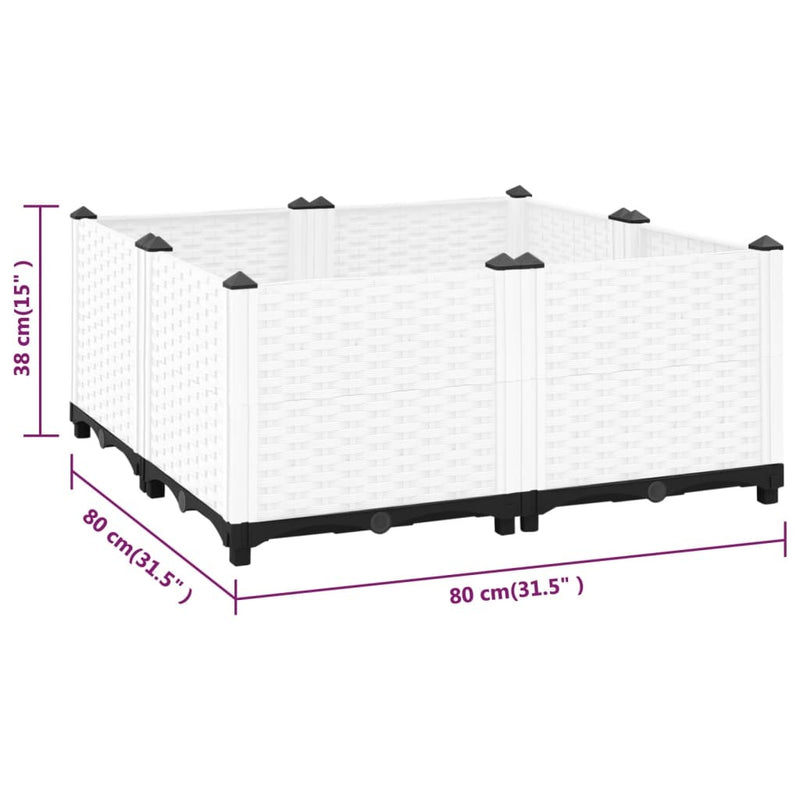 Raised Bed 80x80x38 cm Polypropylene