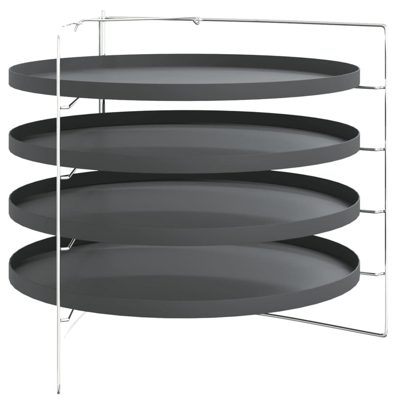 Pizza Pans 4 pcs with Rack  28 cm Steel