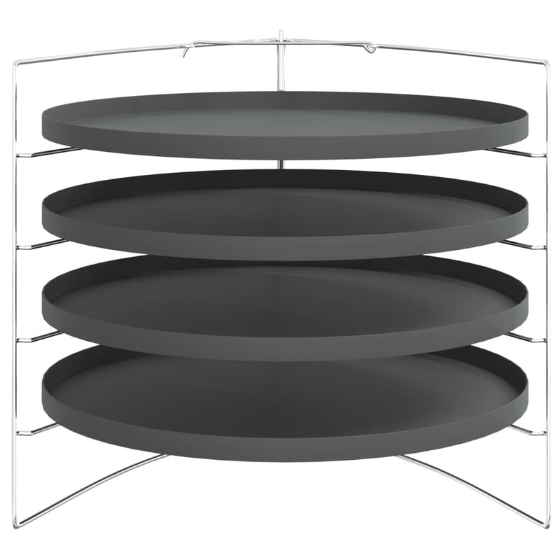 Pizza Pans 4 pcs with Rack  28 cm Steel