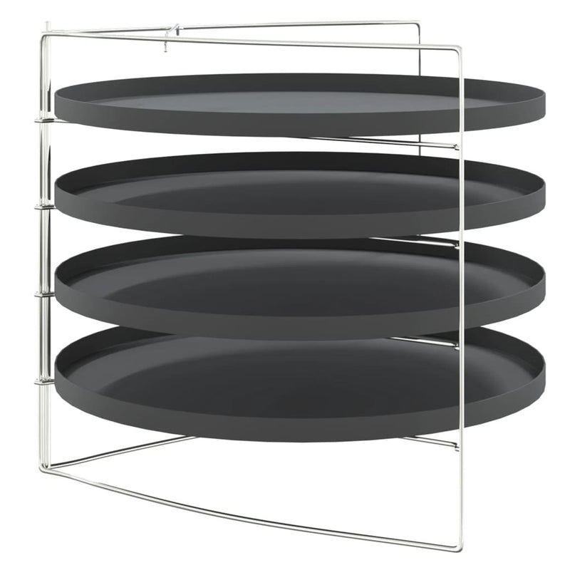 Pizza Pans 4 pcs with Rack  28 cm Steel