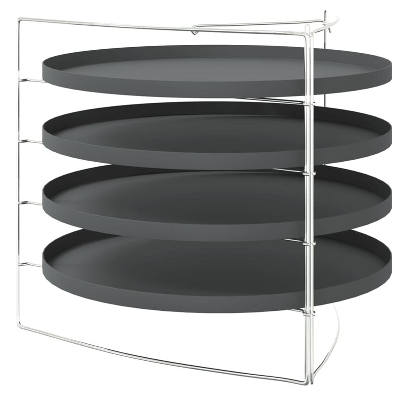 Pizza Pans 4 pcs with Rack  28 cm Steel