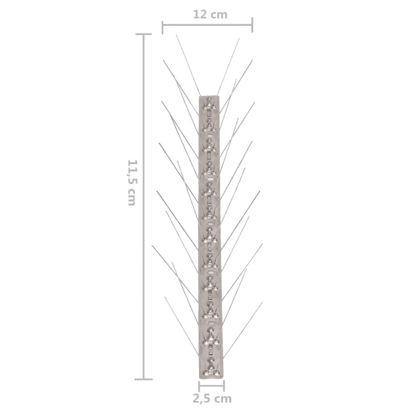 4-row Stainless Steel Bird & Pigeon Spikes Set of 6 3 m