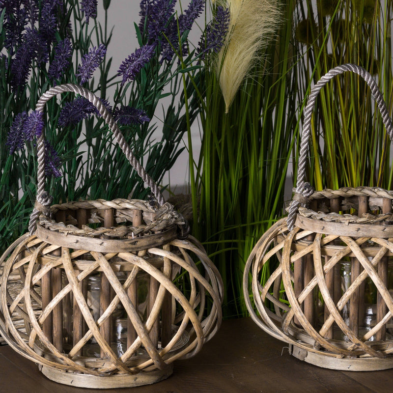 Small Wicker Basket Lantern