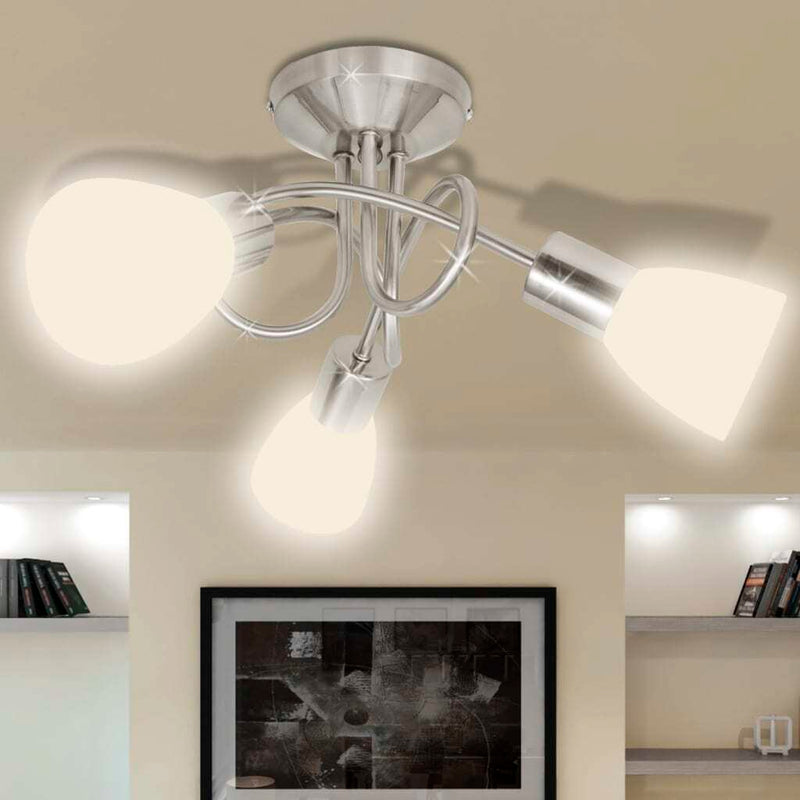 Ceiling Lamp with Glass Shades for 3 E14 Bulbs