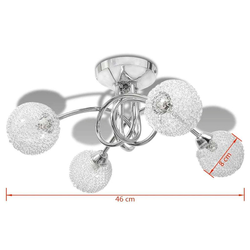 Ceiling Lamp with Mesh Wire Shades for 4 G9 Bulbs