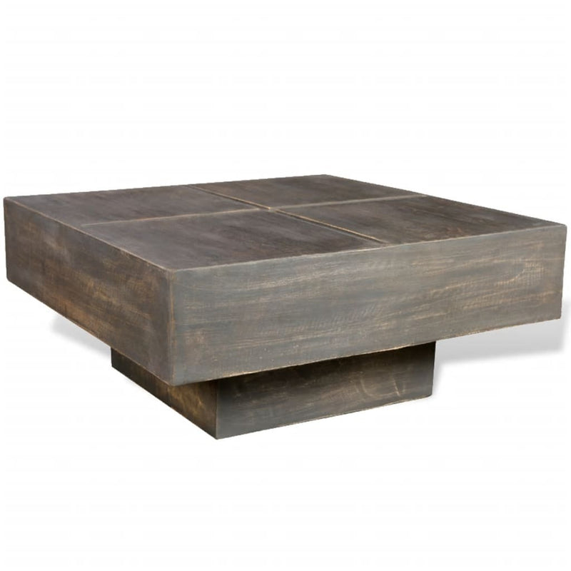 Coffee Table Dark Brown Square Solid Mango Wood