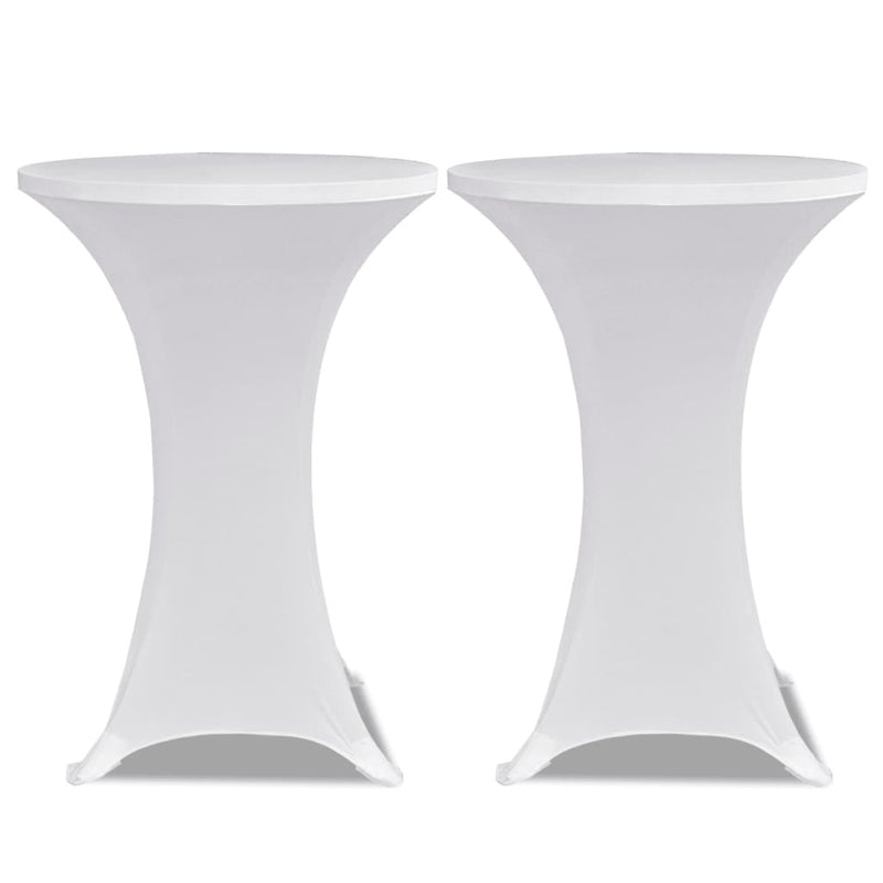 Standing Table Cover  60cm White Stretch 2 pcs