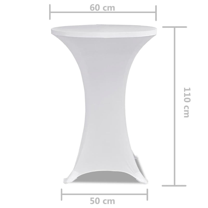 Standing Table Cover  60cm White Stretch 2 pcs