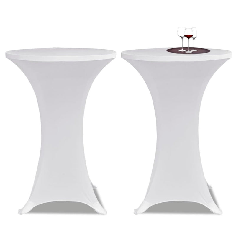 Standing Table Cover  60cm White Stretch 2 pcs