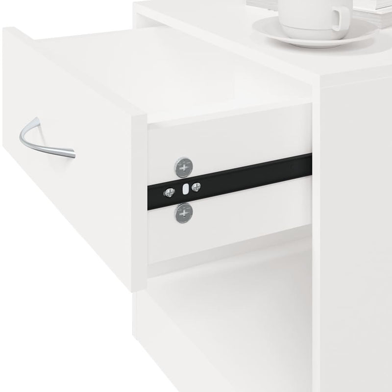 Nightstand 2 pcs with Drawer White