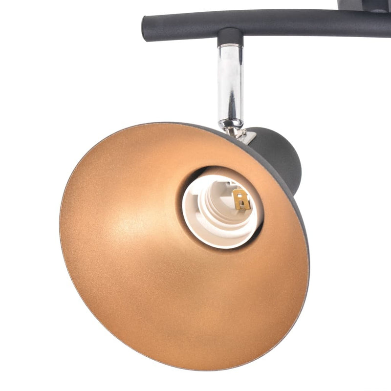 Ceiling Lamp for 2 Bulbs E27 Black and Gold