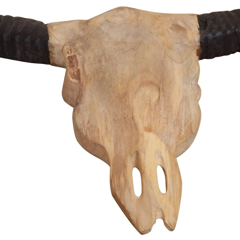 Wall-Mounted Bull Skull Sculpture Teak 69x6x60 cm