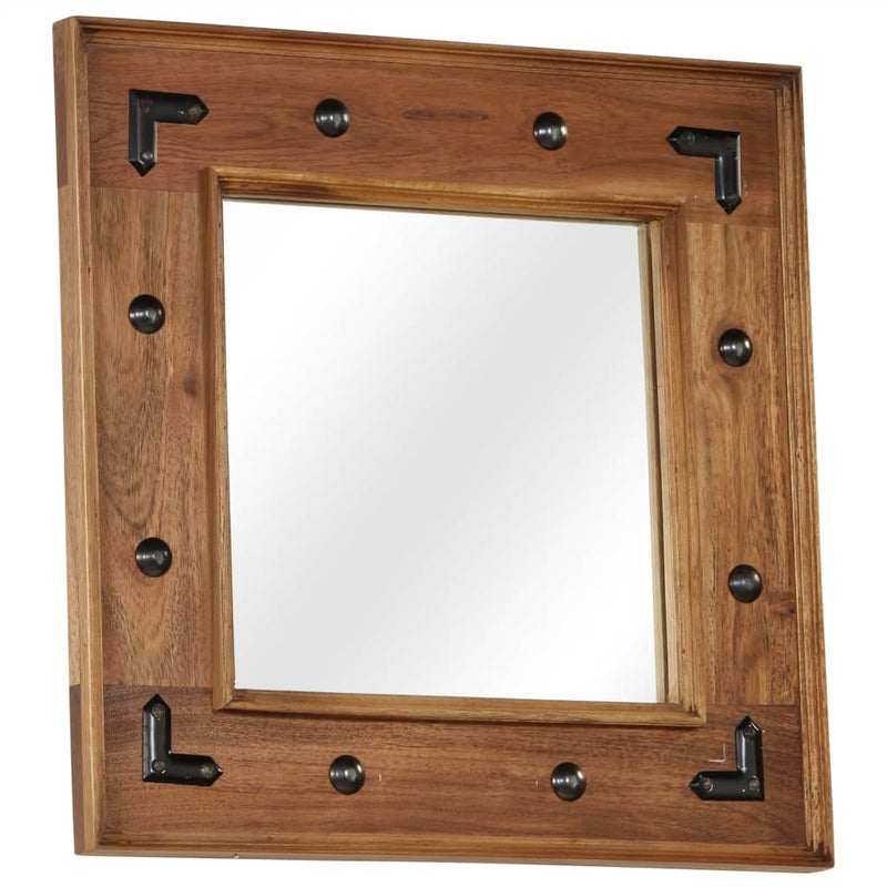 Mirror Solid Acacia Wood 50x50 cm