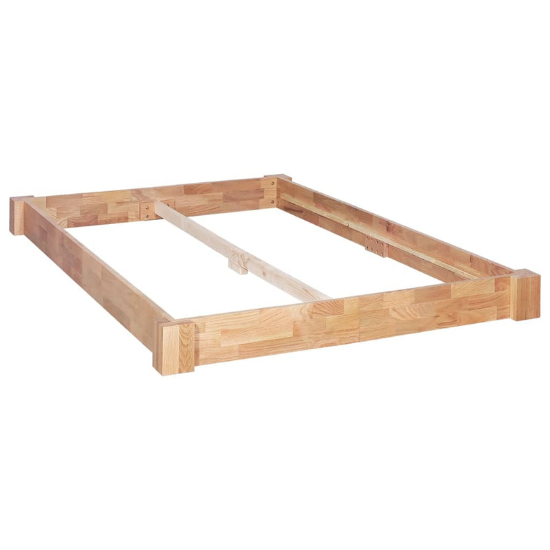 Bed Frame without Mattress Solid Oak Wood 140x200 cm