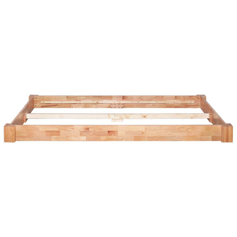 Bed Frame without Mattress Solid Oak Wood 140x200 cm