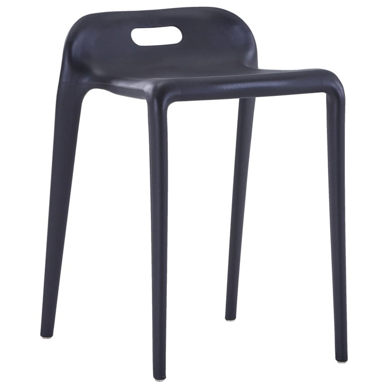 Stackable Stools 4 pcs Black Plastic