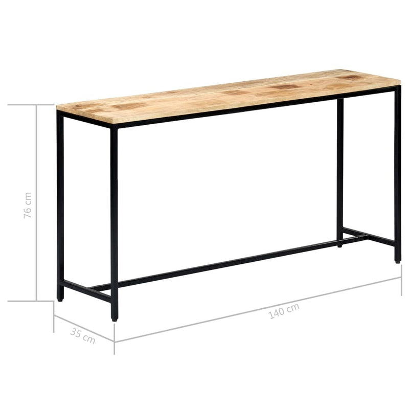 Console Table 140x35x76 cm Solid Rough Mango Wood