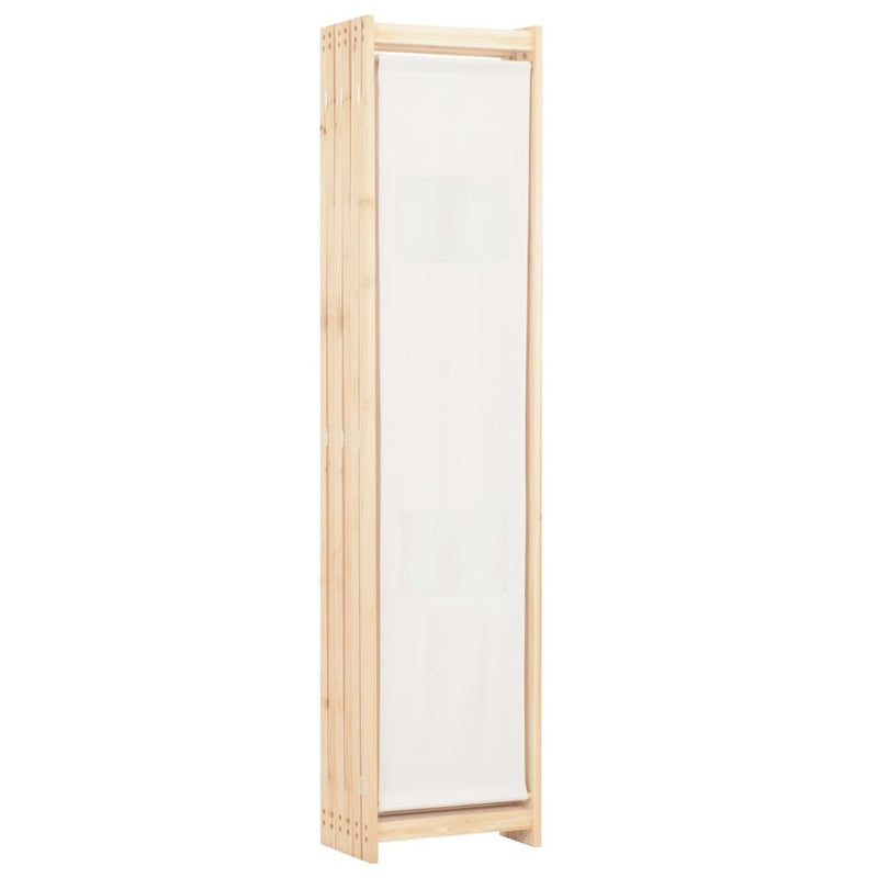 6-Panel Room Divider Cream 240x170x4 cm Fabric