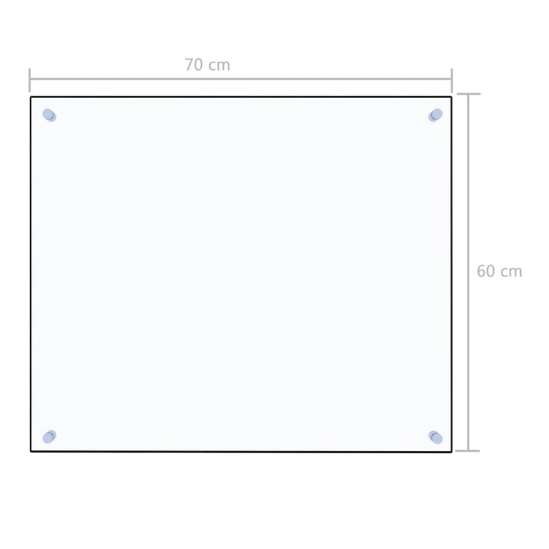 Kitchen Backsplash Transparent 70 x 60 cm Tempered Glass