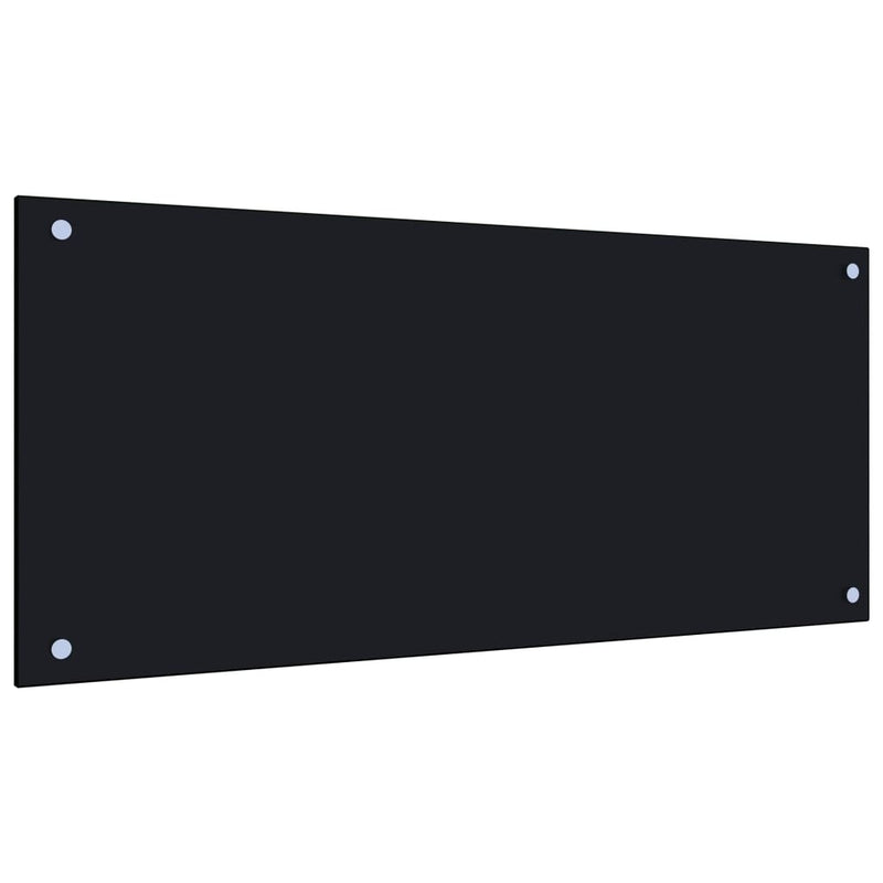 Kitchen Backsplash Black 90 x 40 cm Tempered Glass