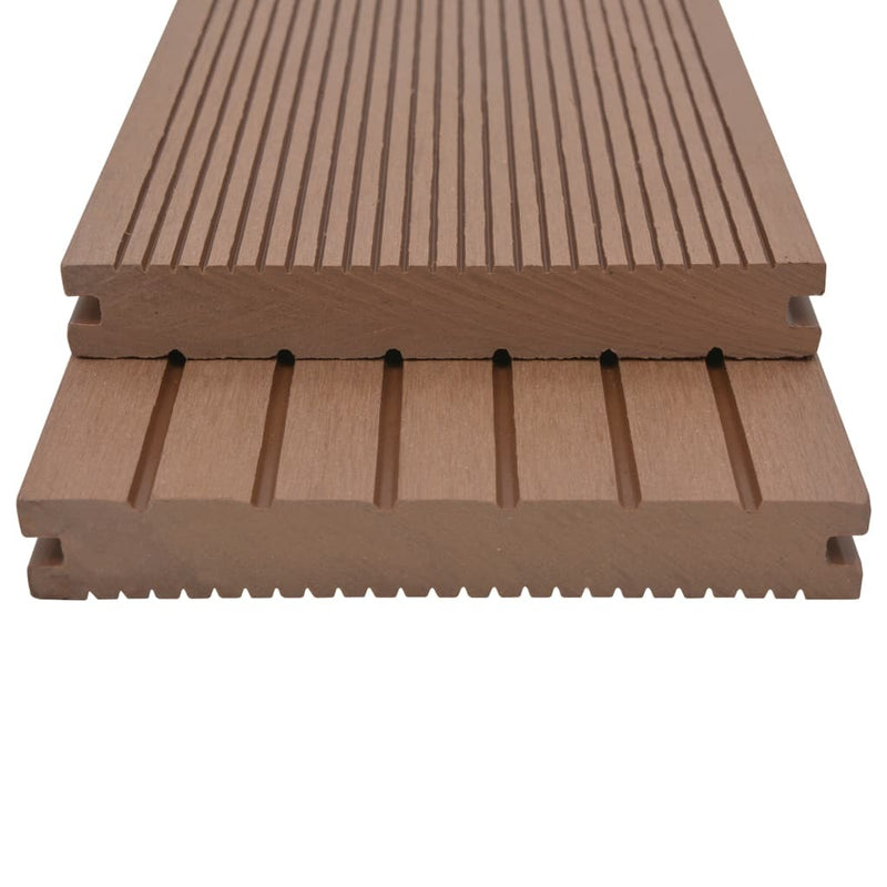 vidaXL WPC Solid Decking Boards with Accessories 16m 2.2m Light Brown