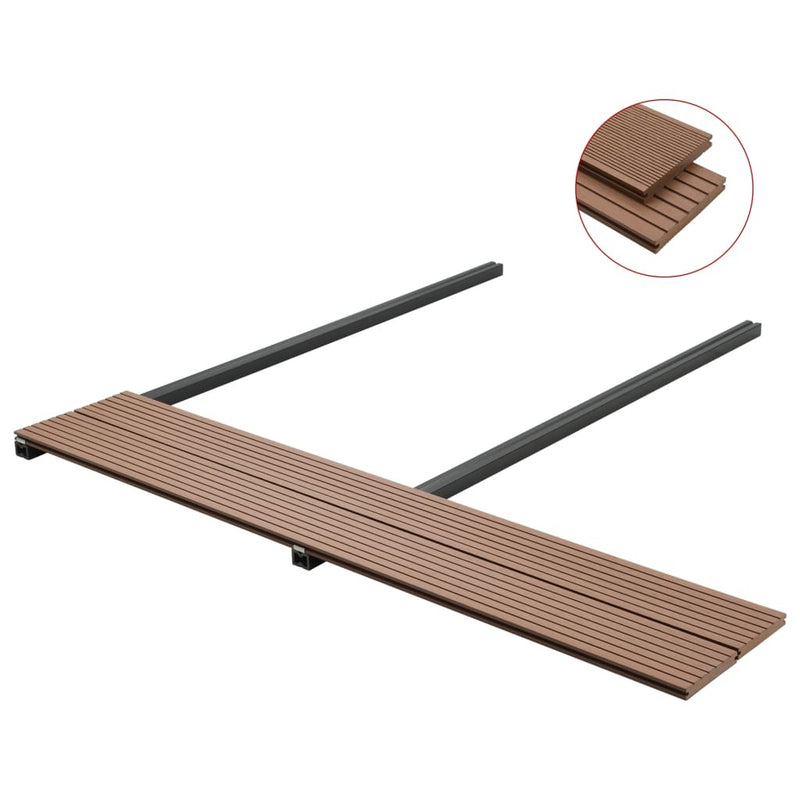 vidaXL WPC Solid Decking Boards with Accessories 16m 2.2m Light Brown