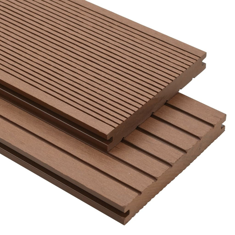 vidaXL WPC Solid Decking Boards with Accessories 16m 2.2m Light Brown