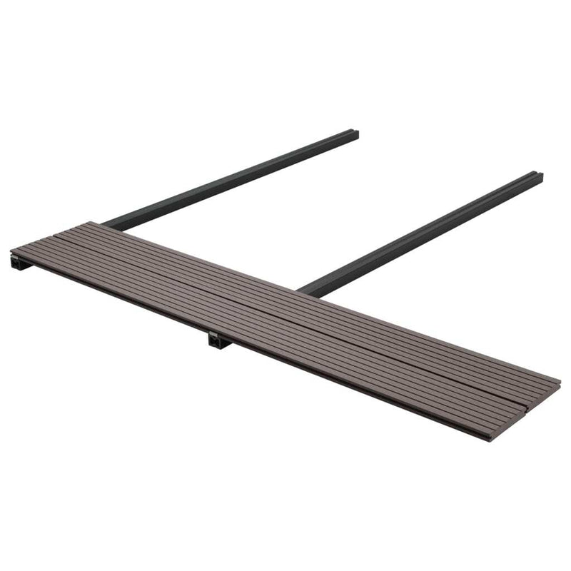 vidaXL WPC Solid Decking Boards with Accessories 16m 2.2m Dark Brown