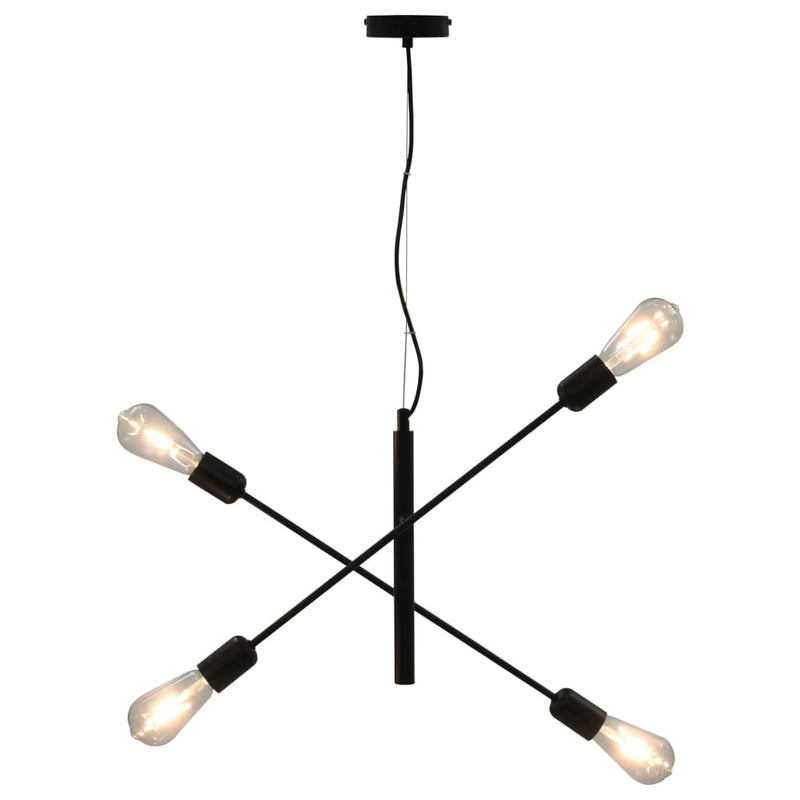 Ceiling Light with Filament Bulbs 2 W Black E27