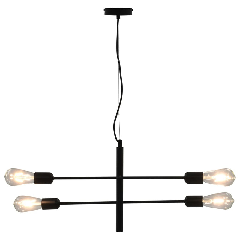 Ceiling Light with Filament Bulbs 2 W Black E27