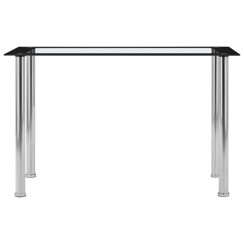 Dining Table Black and Transparent 120x60x75 cm Tempered Glass