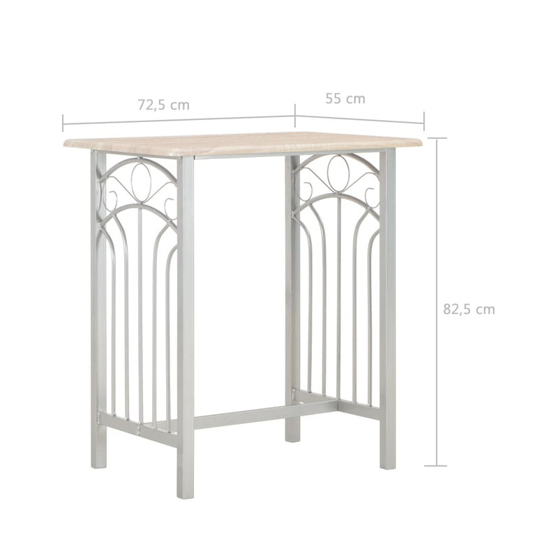 3 Piece Bar Set Wood and Steel