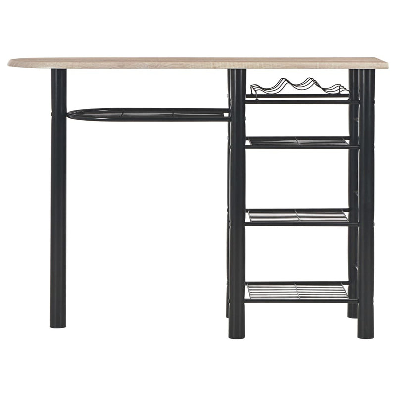 3 Piece Bar Set with Shelves Wood and Steel