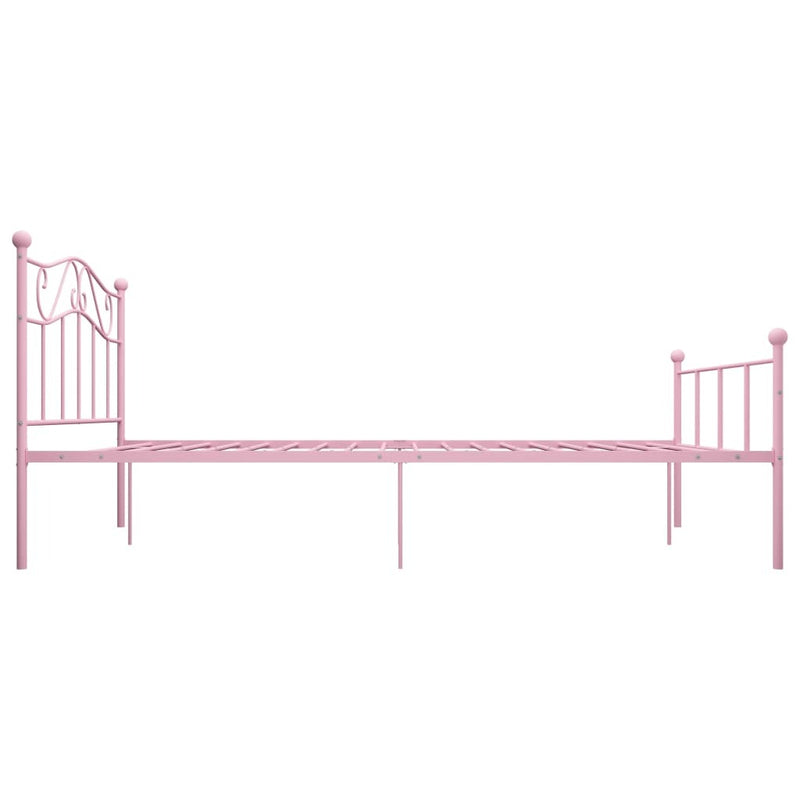 284539  Bed Frame without Mattress Pink Metal 120x200 cm