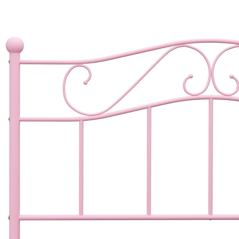 284540  Bed Frame without Mattress Pink Metal 140x200 cm